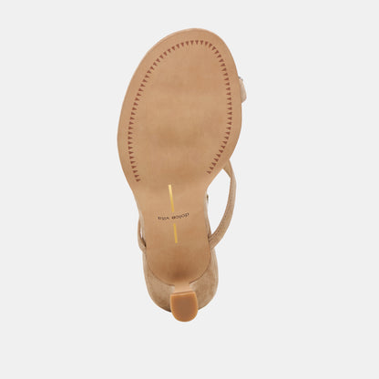 DERREL HEELS CAMEL SUEDE