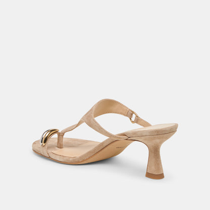 DERREL HEELS CAMEL SUEDE