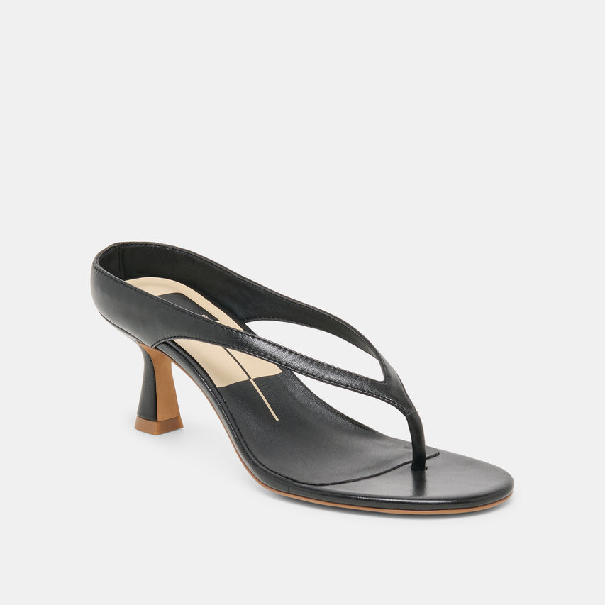 DOREEN HEELS BLACK LEATHER