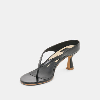 DOREEN HEELS BLACK LEATHER