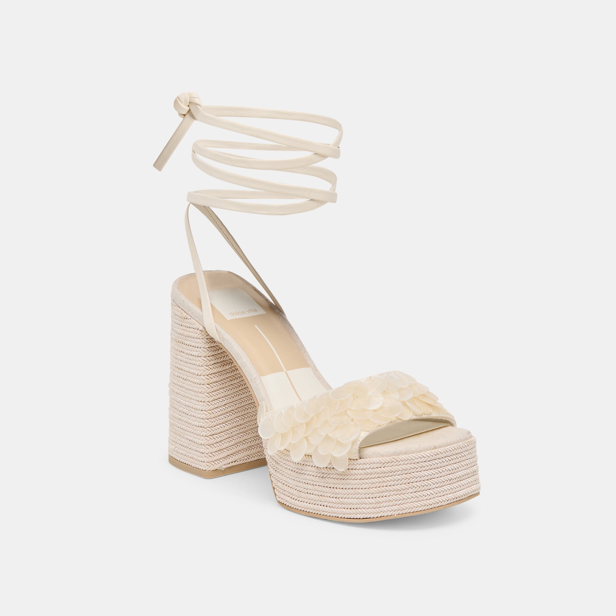 DORTHY CONFETTI HEELS IVORY LEATHER