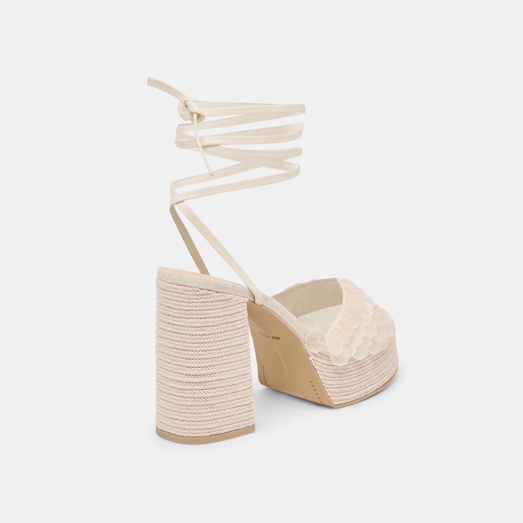 DORTHY CONFETTI HEELS IVORY LEATHER