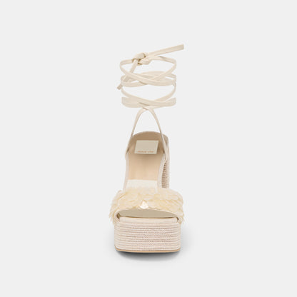 DORTHY CONFETTI HEELS IVORY LEATHER