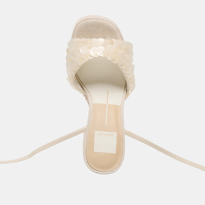 DORTHY CONFETTI HEELS IVORY LEATHER