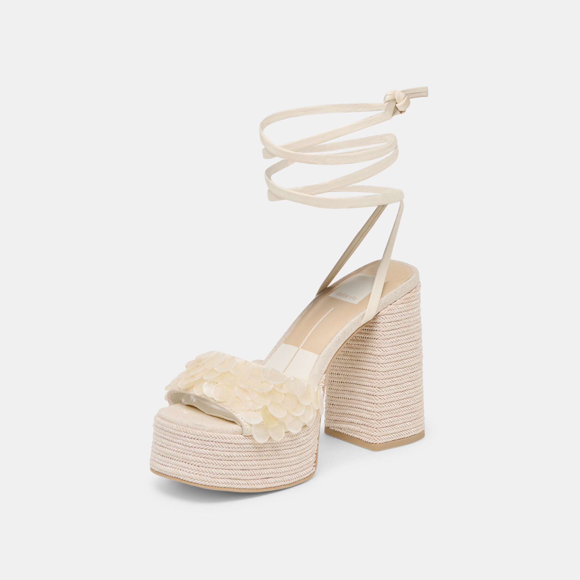 DORTHY CONFETTI HEELS IVORY LEATHER