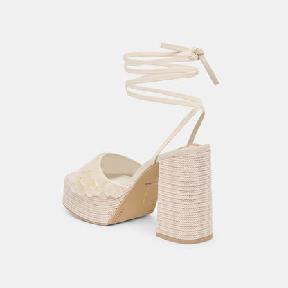 DORTHY CONFETTI HEELS IVORY LEATHER