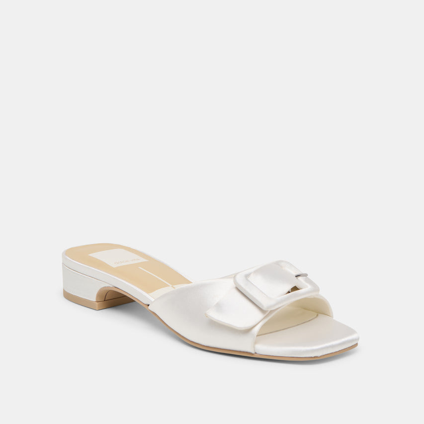 EDINA SANDALS TRUE WHITE SATIN