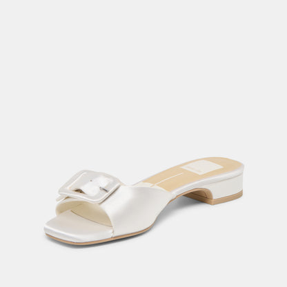 EDINA SANDALS TRUE WHITE SATIN