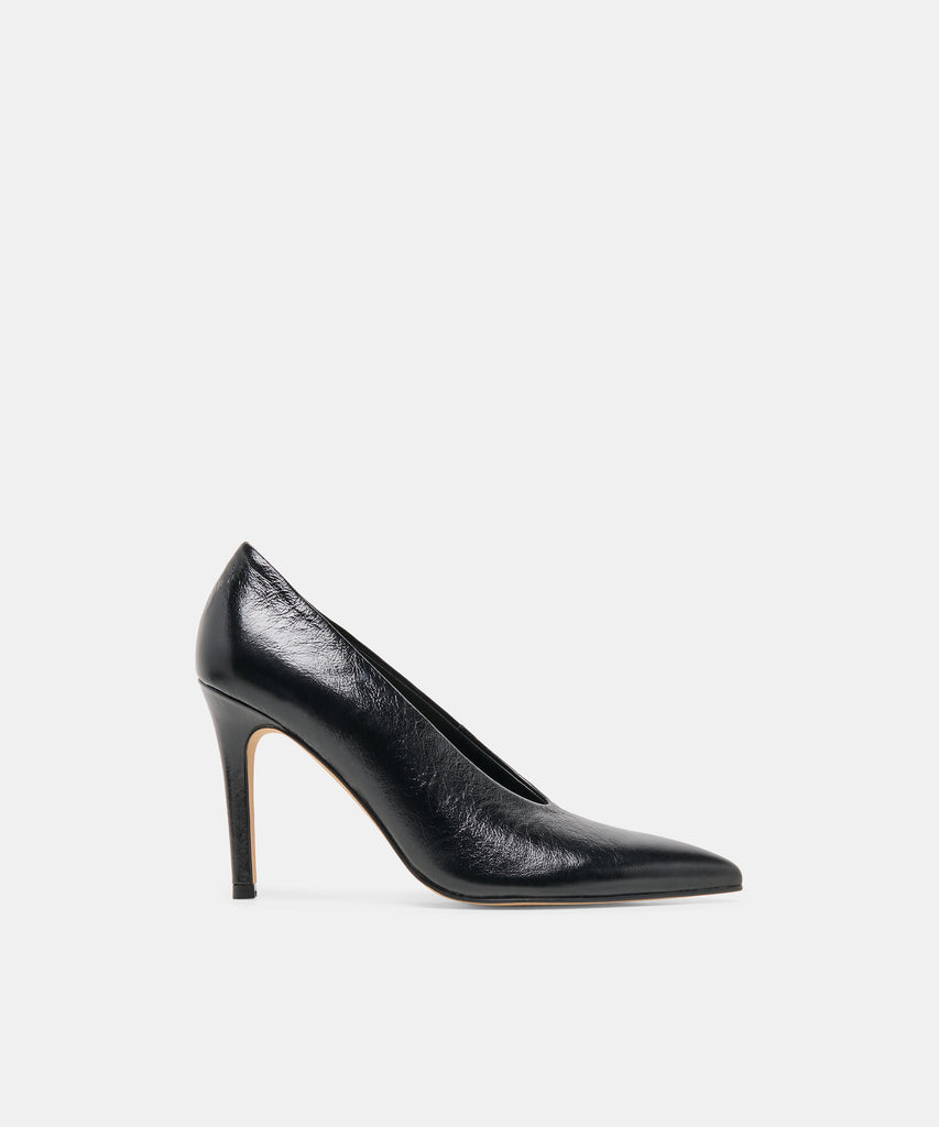 EMANI HEELS BLACK LEATHER