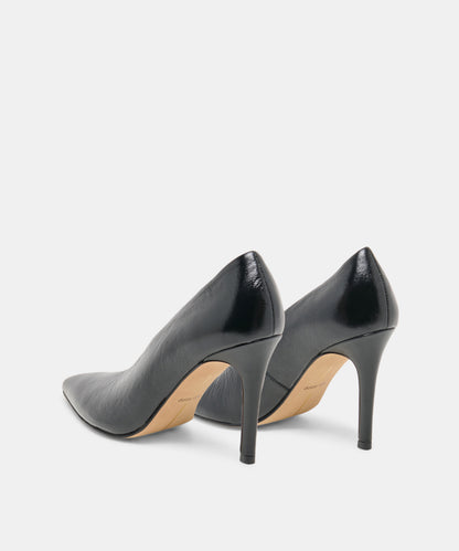 EMANI HEELS BLACK LEATHER