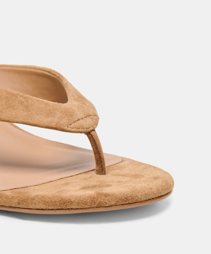 EVARLY WEDGES LT BROWN SUEDE