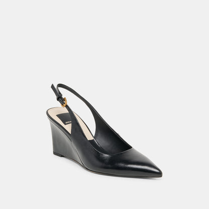EVELAN WEDGES BLACK LEATHER