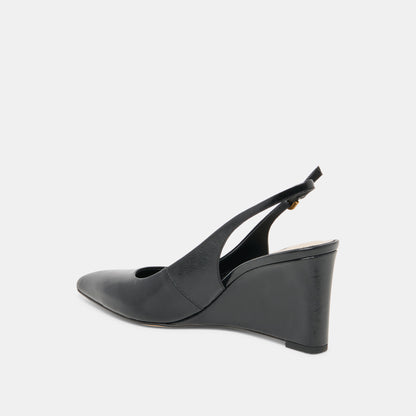 EVELAN WEDGES BLACK LEATHER