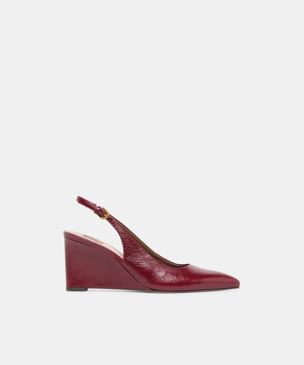EVELAN Garnet Leather Pointed-Toe Slingback Wedges | Dolce Vita