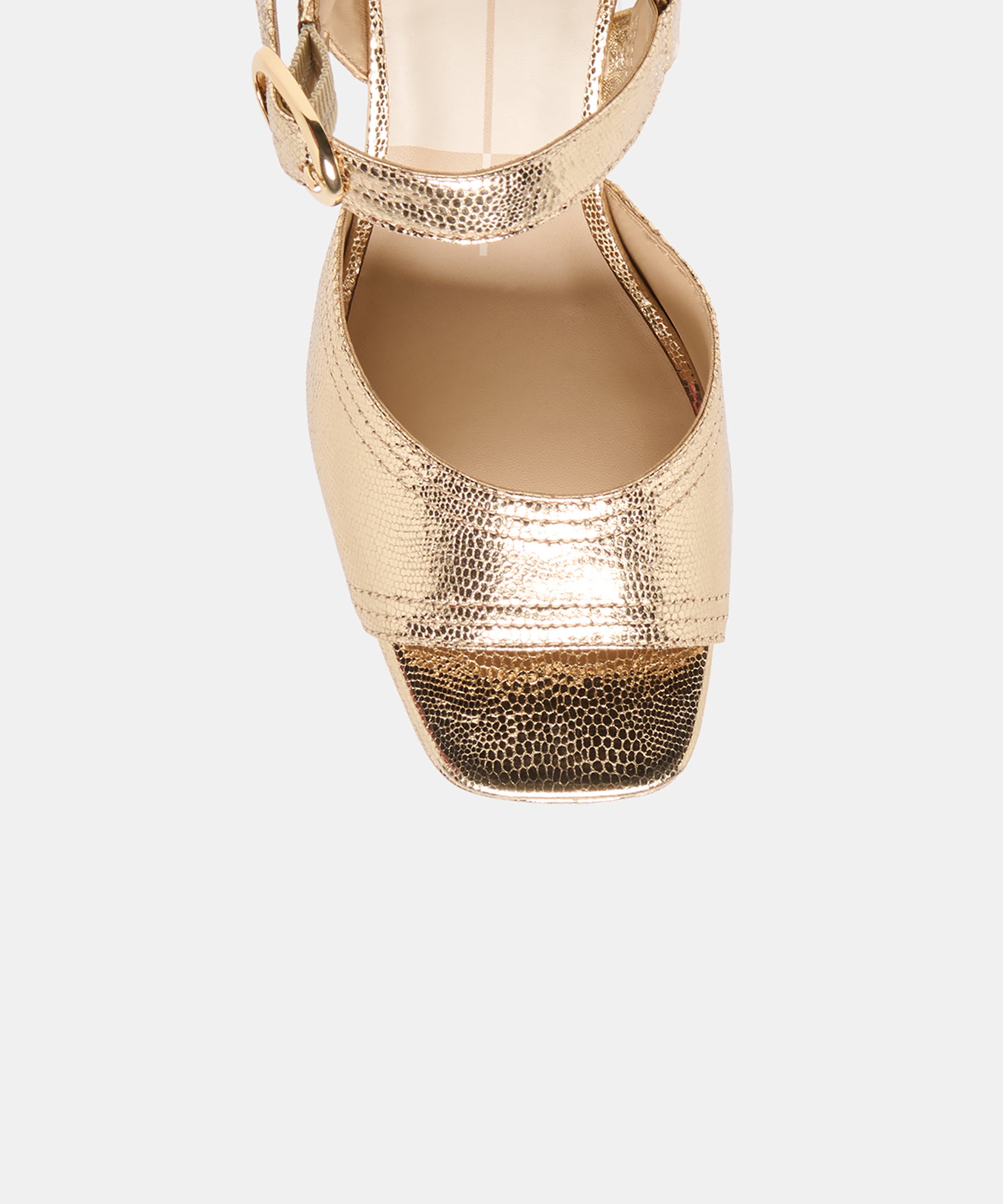 FATIMA HEELS GOLD EMBOSSED LEATHER - view 3