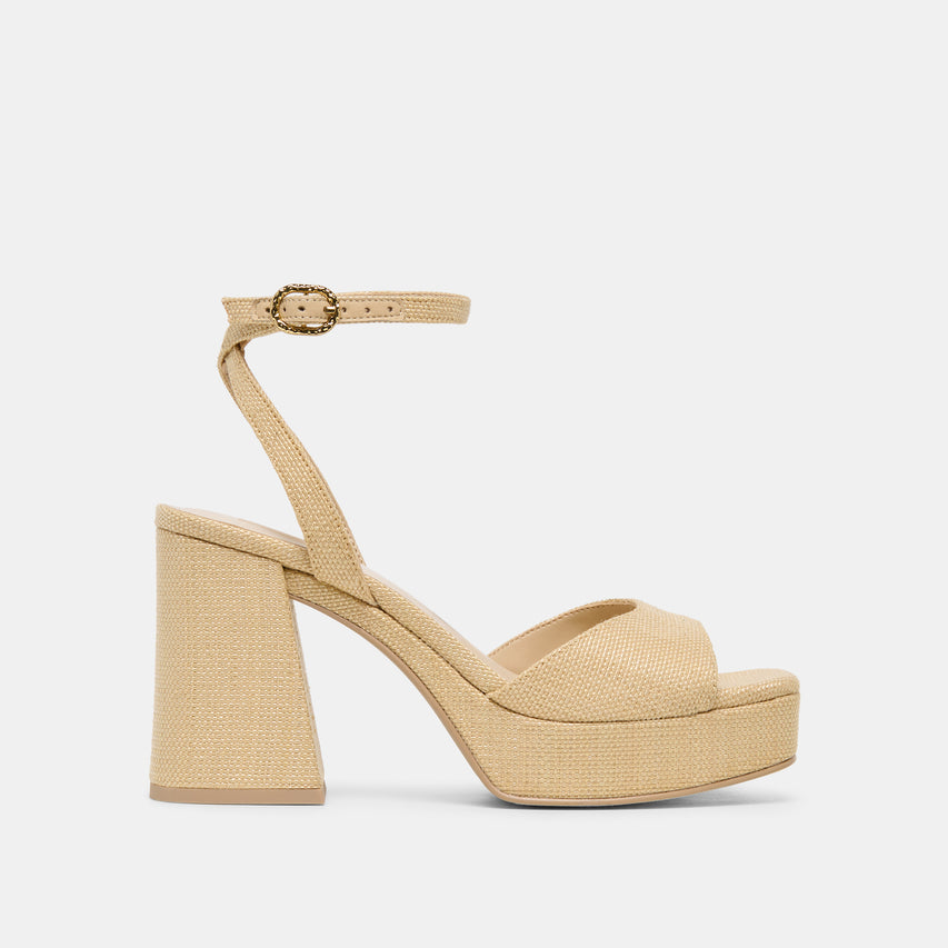 Felica Natural Raffia Heels | Dolce Vita