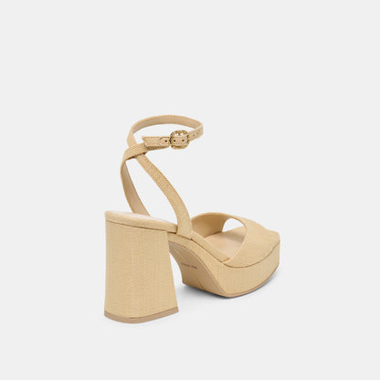 FELICA HEELS NATURAL RAFFIA