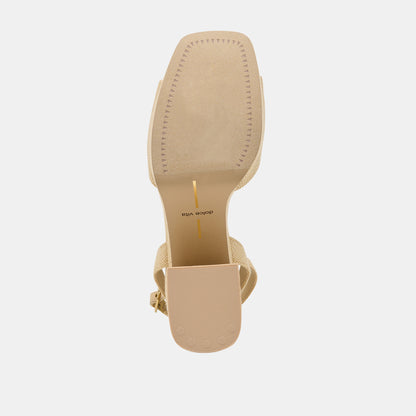 FELICA HEELS NATURAL RAFFIA