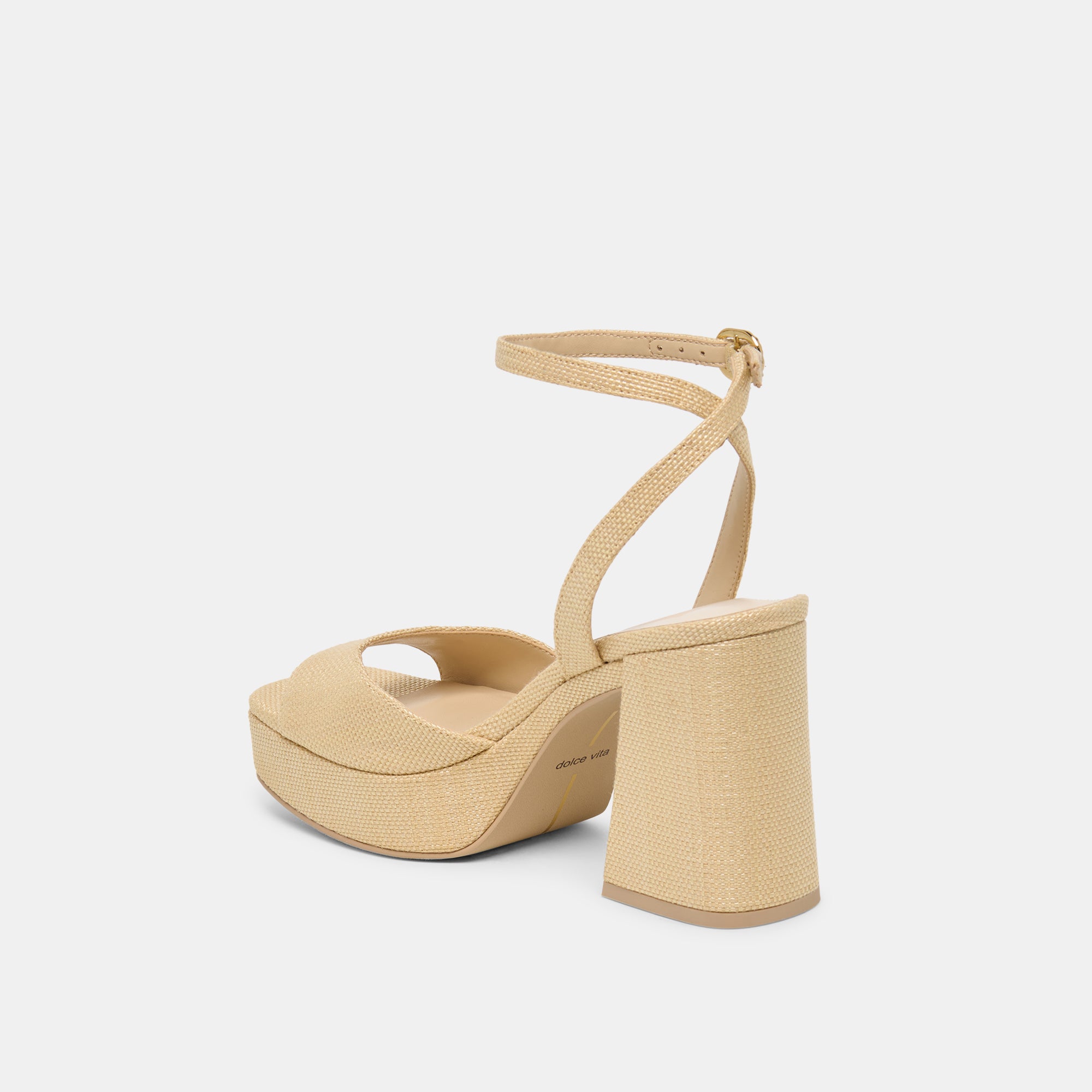 FELICA HEELS NATURAL RAFFIA