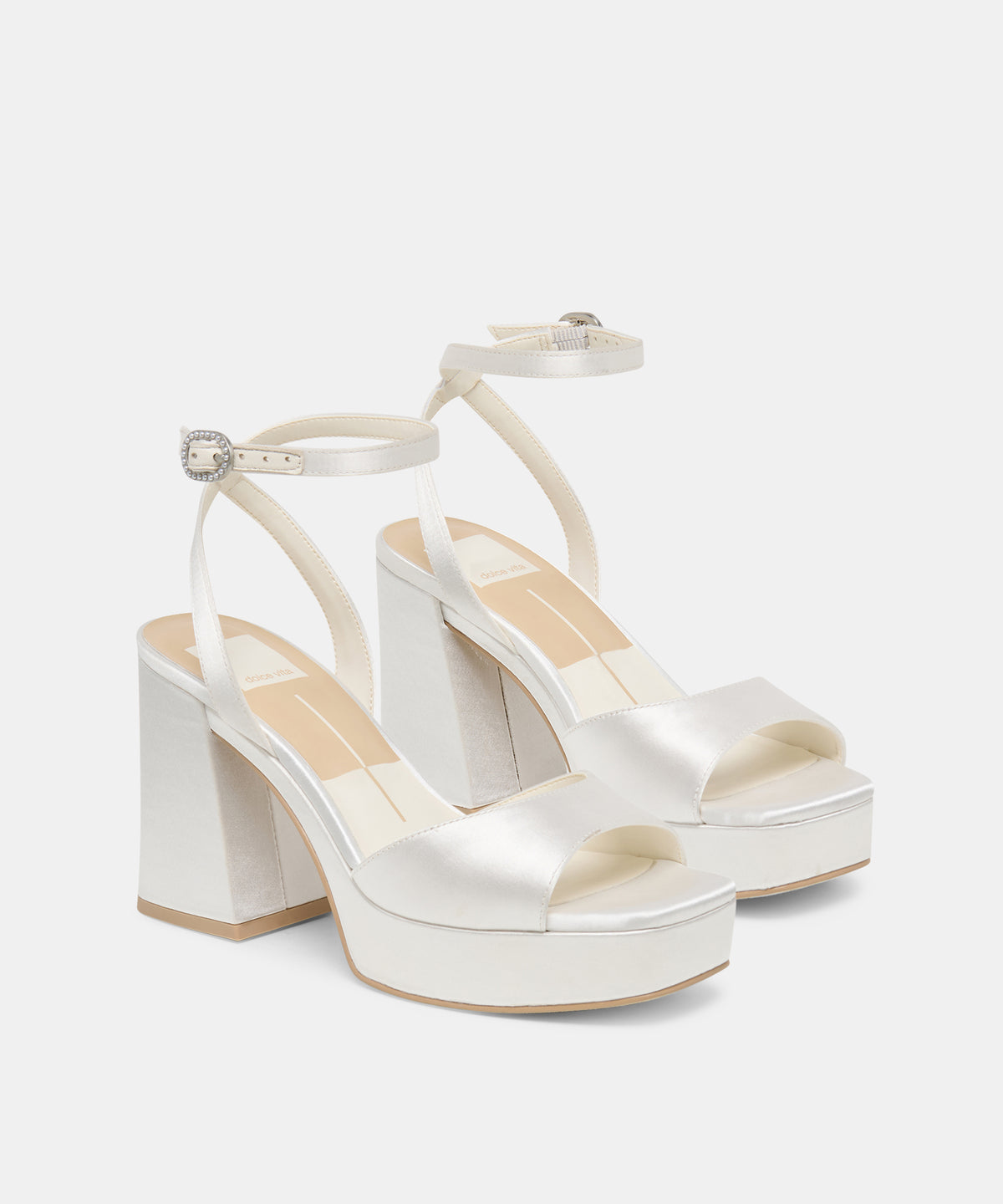 FELICA HEELS WHITE SATIN - view 2
