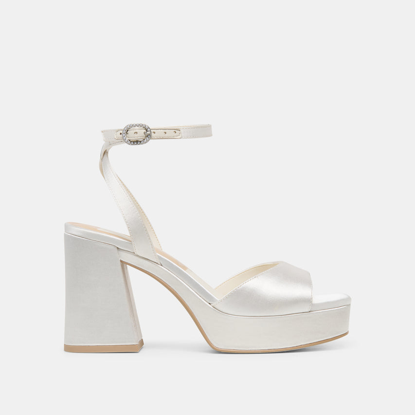Felica White Satin Heels | Dolce Vita