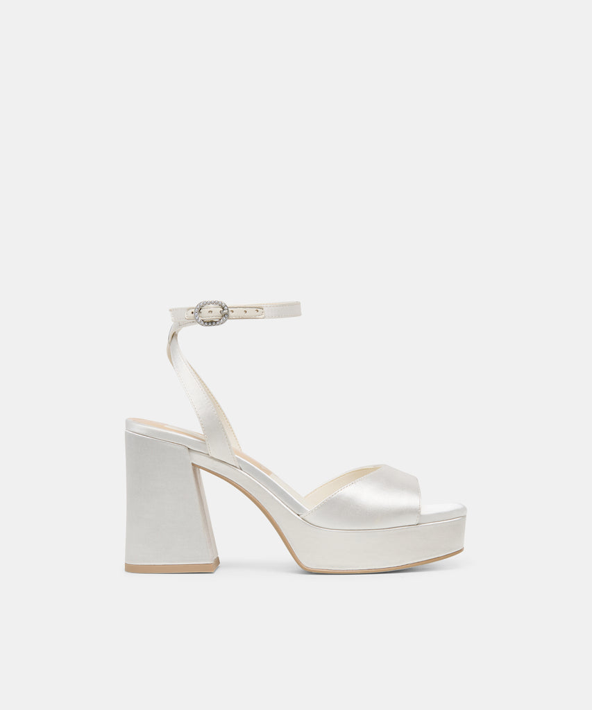 Felica White Satin Heels | Dolce Vita