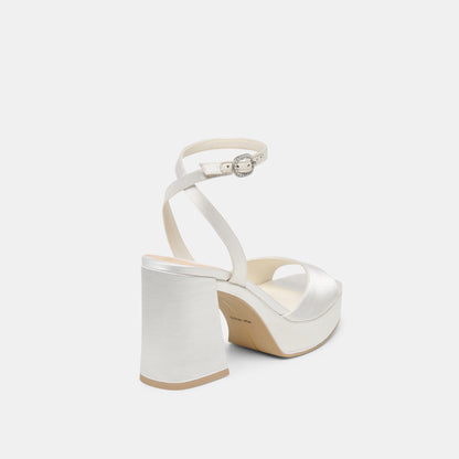FELICA HEELS WHITE SATIN