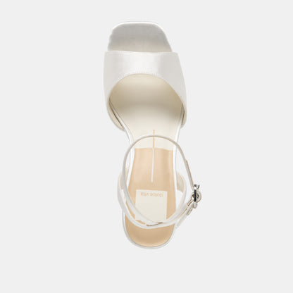 FELICA HEELS WHITE SATIN