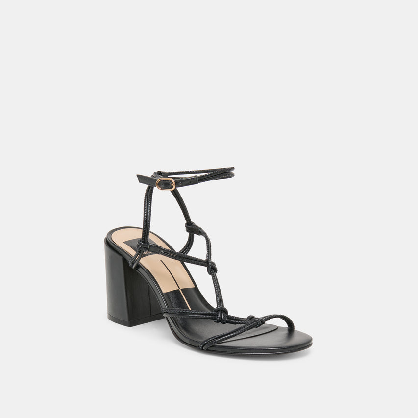 FIZZY HEELS BLACK LEATHER