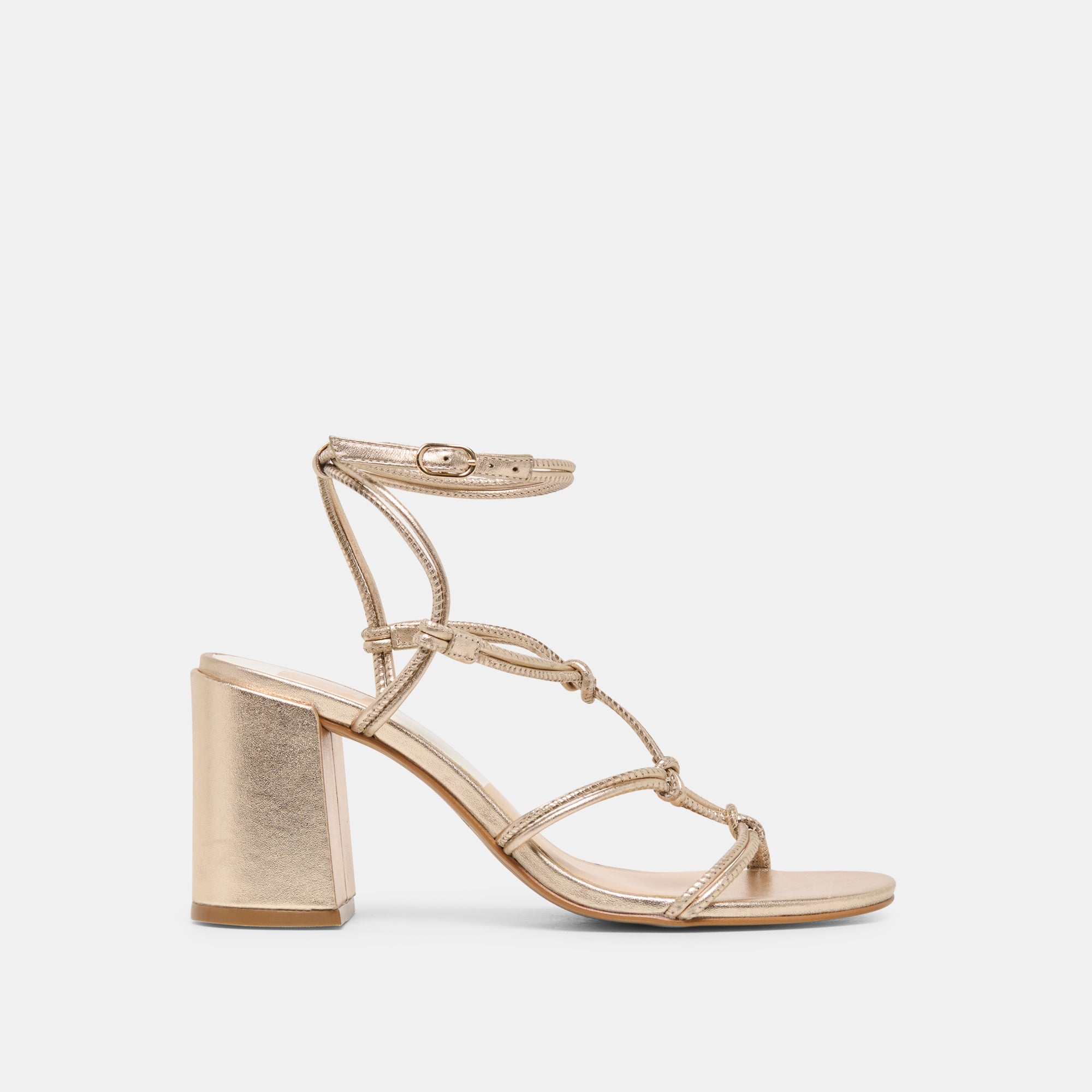 Fizzy Gold Leather Heels | Dolce Vita