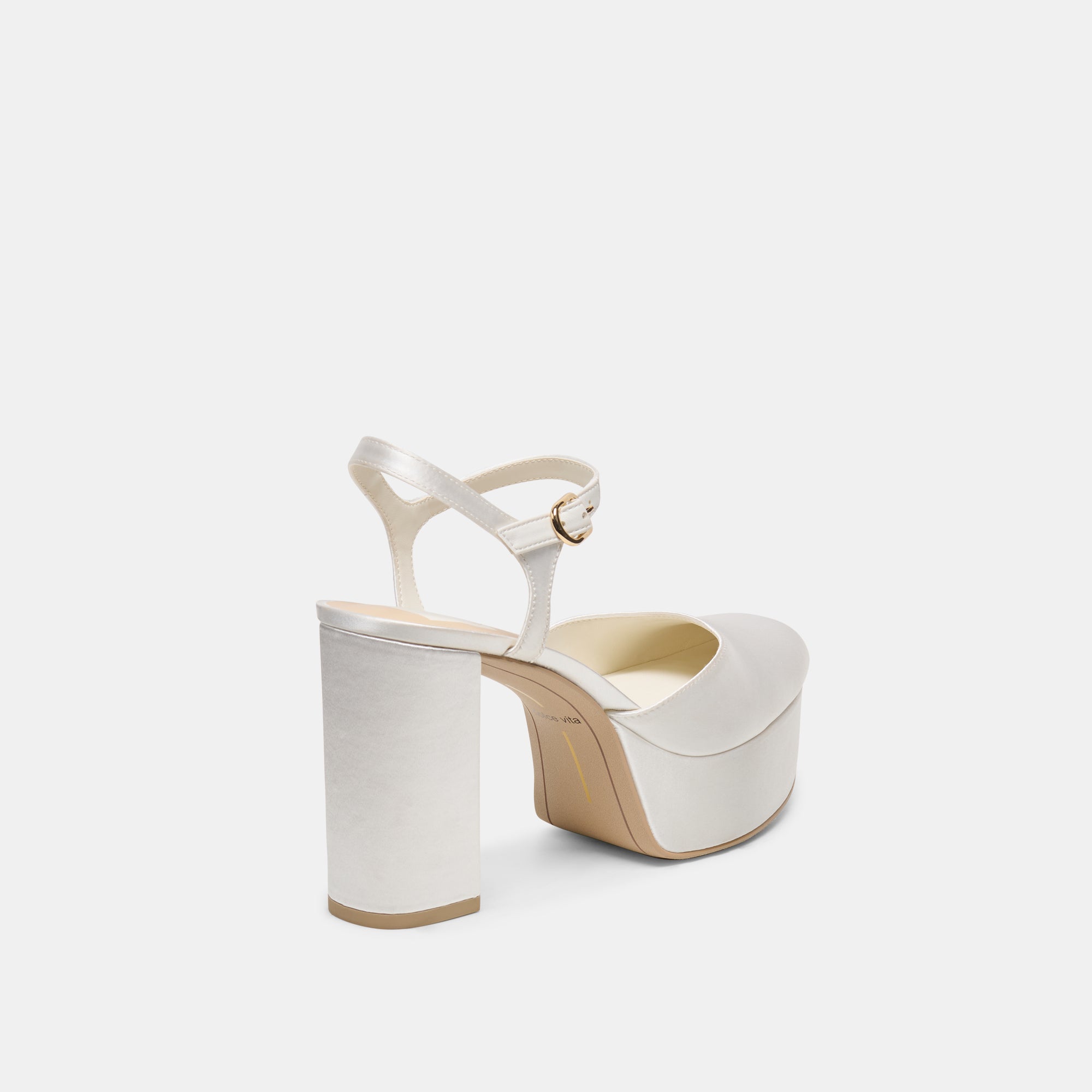 GERO SATIN HEELS TRUE WHITE SATIN - view 3