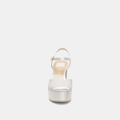 GERO SATIN HEELS TRUE WHITE SATIN