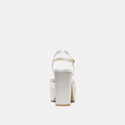 GERO SATIN HEELS TRUE WHITE SATIN