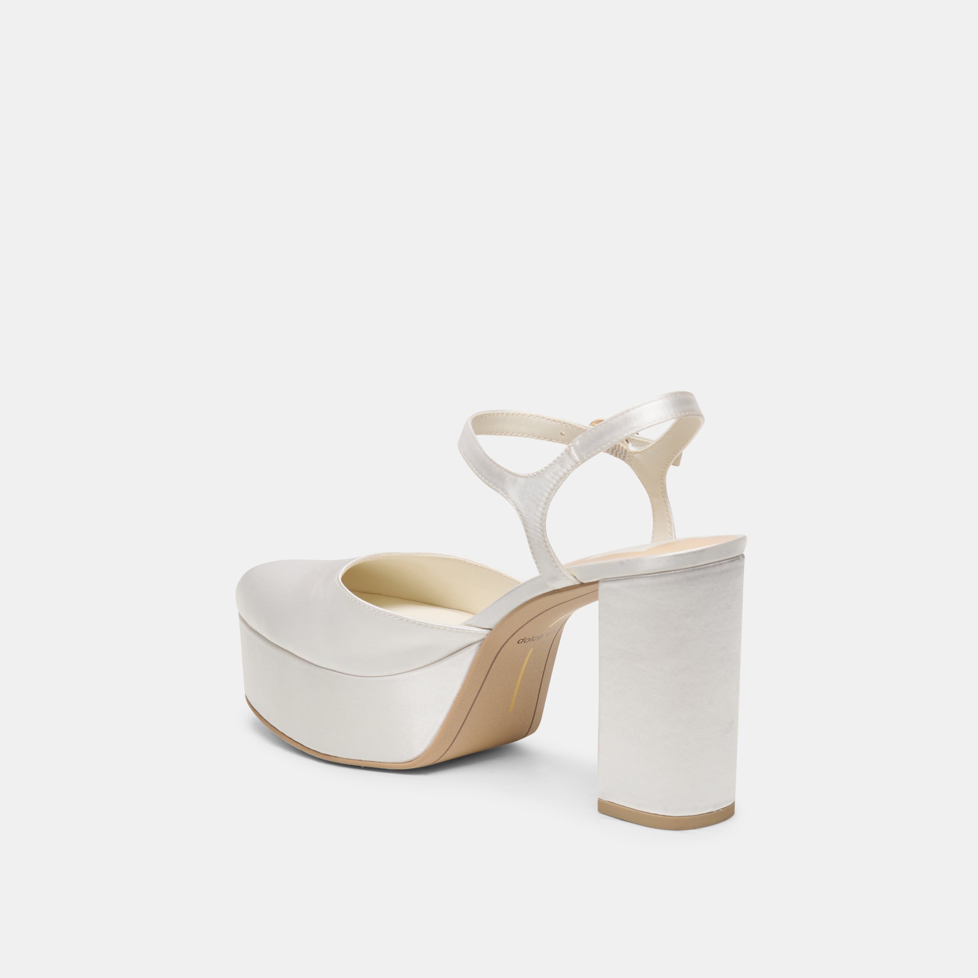 GERO SATIN HEELS TRUE WHITE SATIN - view 5