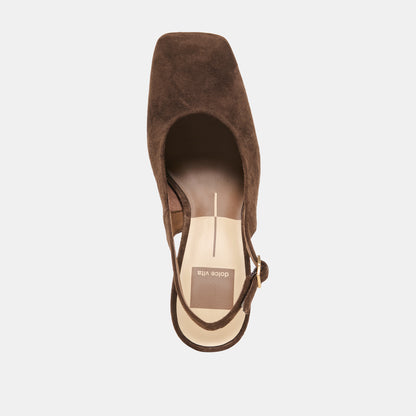 GESSIA HEELS DK BROWN SUEDE