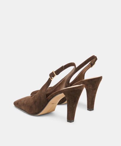 GESSIA HEELS DK BROWN SUEDE