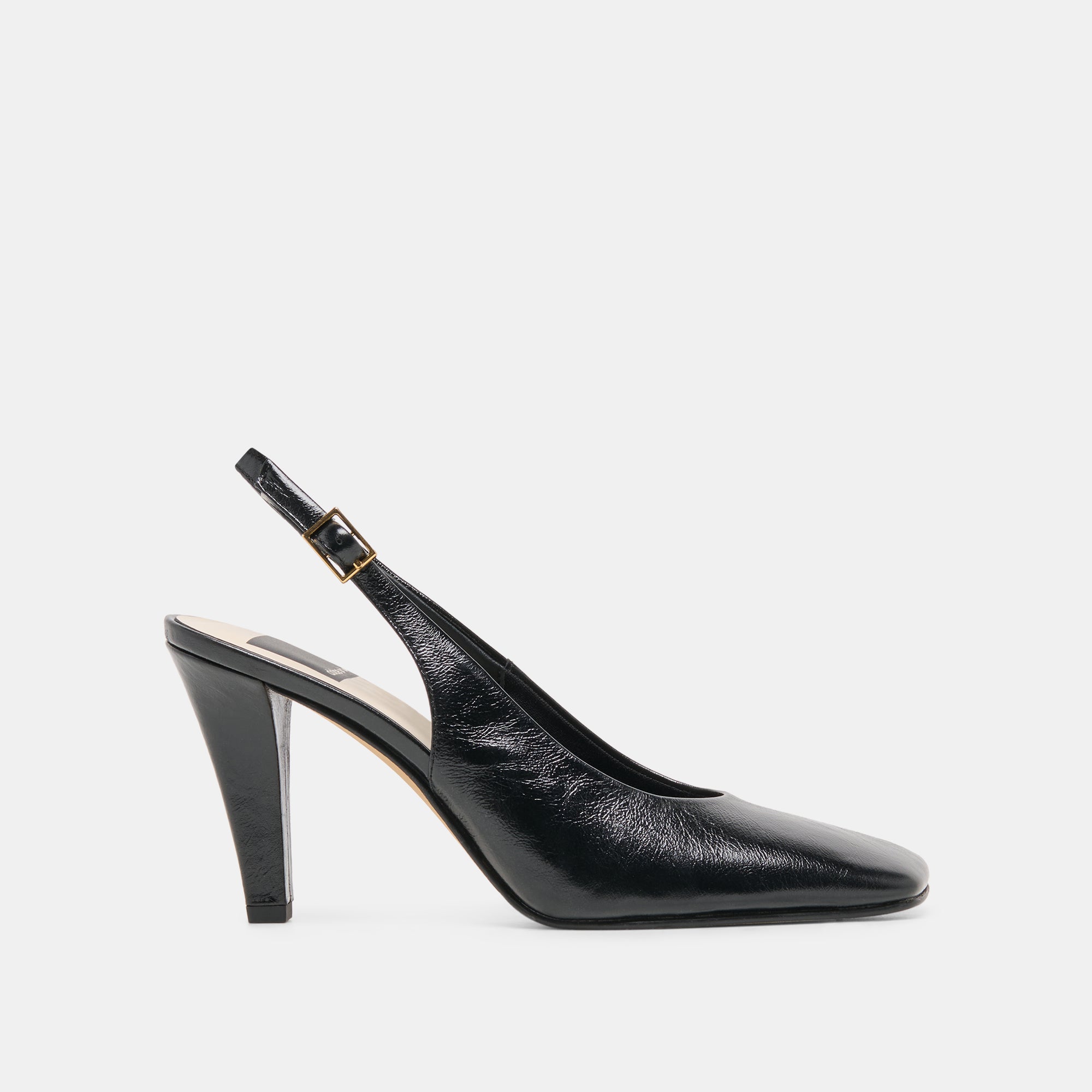 GESSIA Midnight Leather Closed-Toe Slingback Heels | Dolce Vita