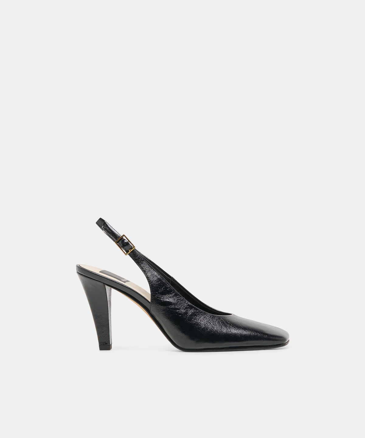 GESSIA Midnight Leather Closed-Toe Slingback Heels | Dolce Vita