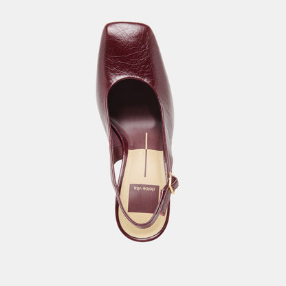 GESSIA HEELS OXBLOOD CRINKLE PATENT