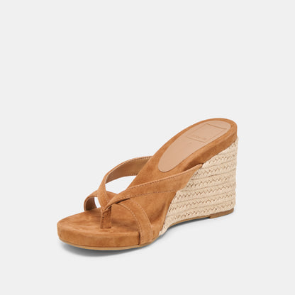 HELAN ESPADRILLE WEDGES BROWN SUEDE