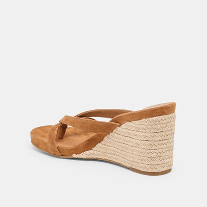 HELAN ESPADRILLE WEDGES BROWN SUEDE