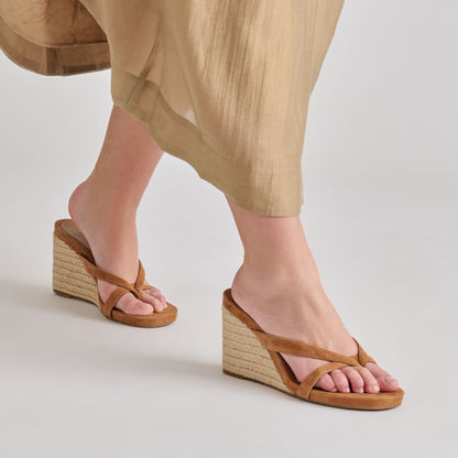 HELAN ESPADRILLE WEDGES BROWN SUEDE