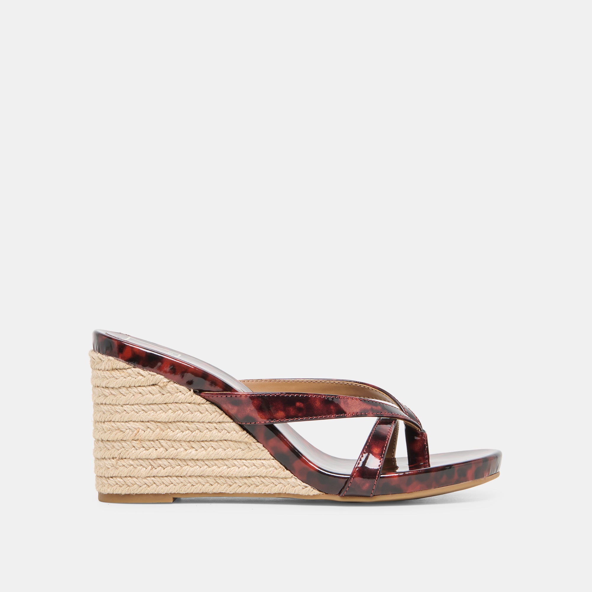 Helan Espadrille Tortoise Patent Leather Wedges | Dolce Vita
