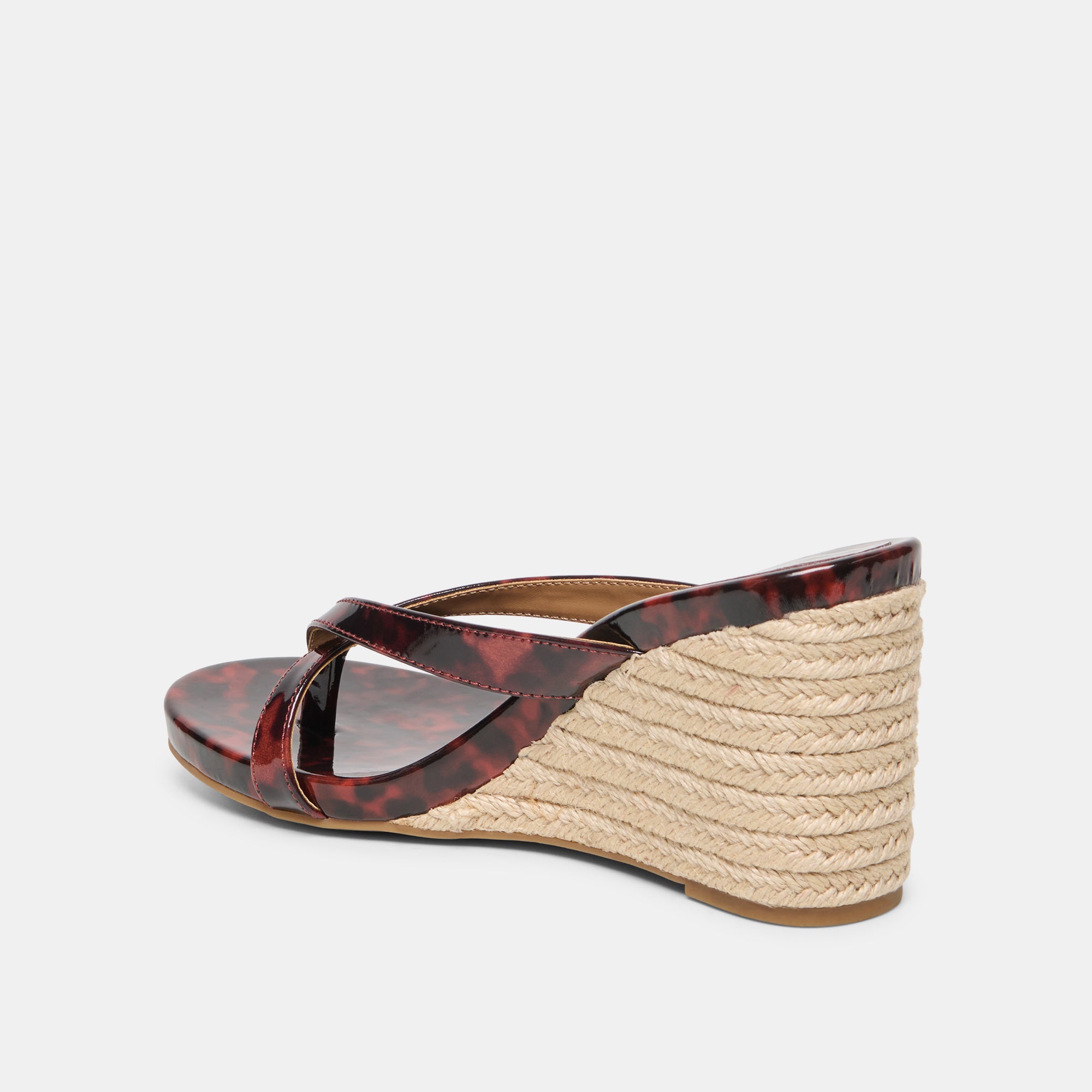 HELAN ESPADRILLE WEDGES TORTOISE PATENT LEATHER