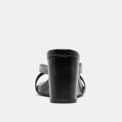 HELAN WEDGES BLACK LEATHER