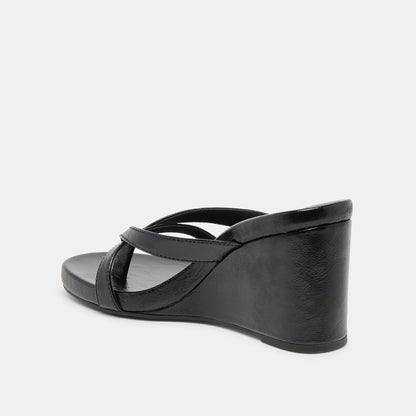 HELAN WEDGES BLACK LEATHER