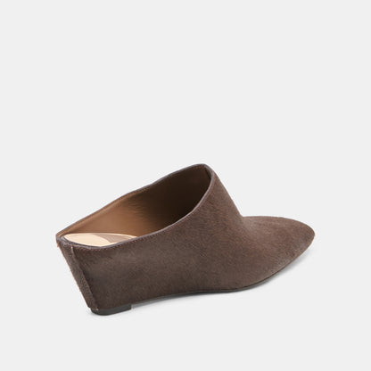 HILAH MULES CHESTNUT CALF HAIR