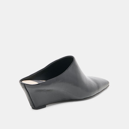 HILAH MULES MIDNIGHT CRINKLE PATENT