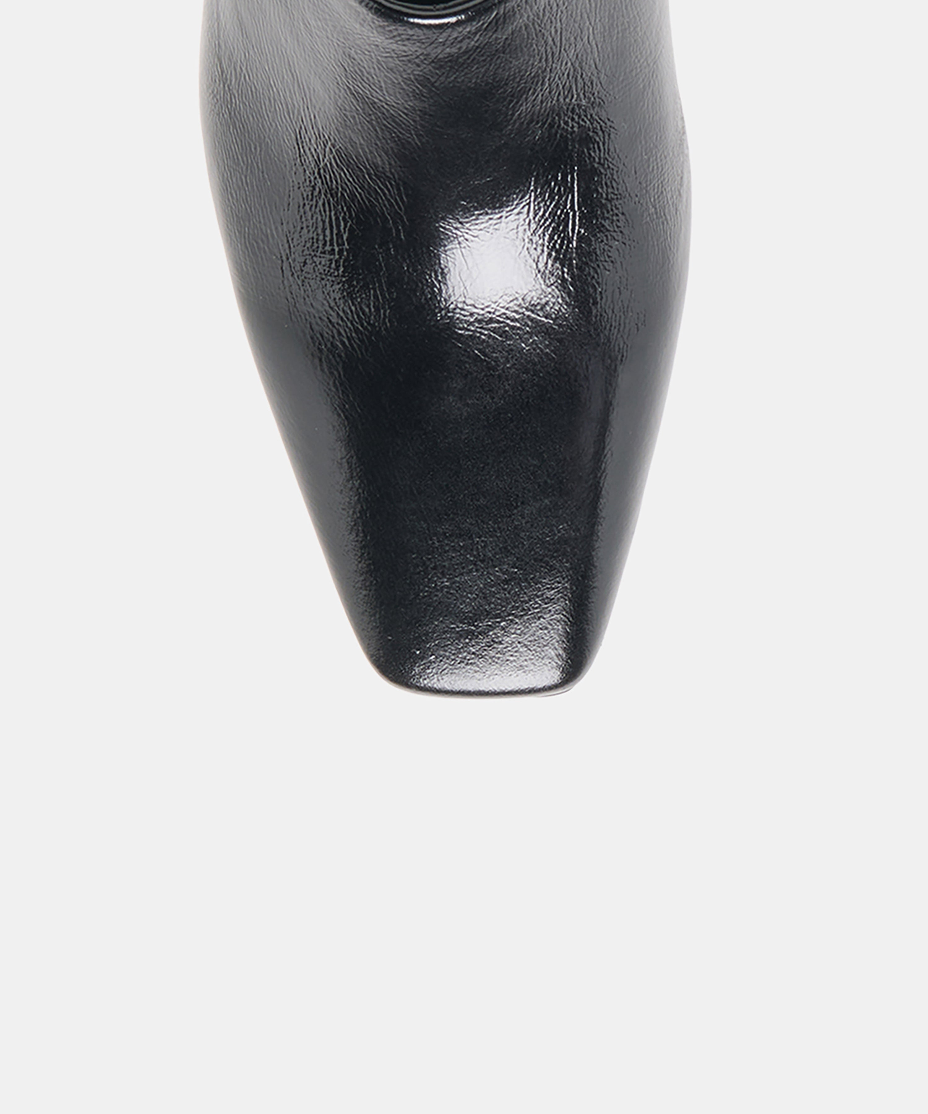 HILAH Midnight Crinkle Patent Closed-Toe Slip-On Wedge Mules