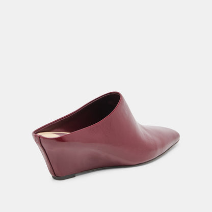 HILAH MULES OXBLOOD CRINKLE PATENT